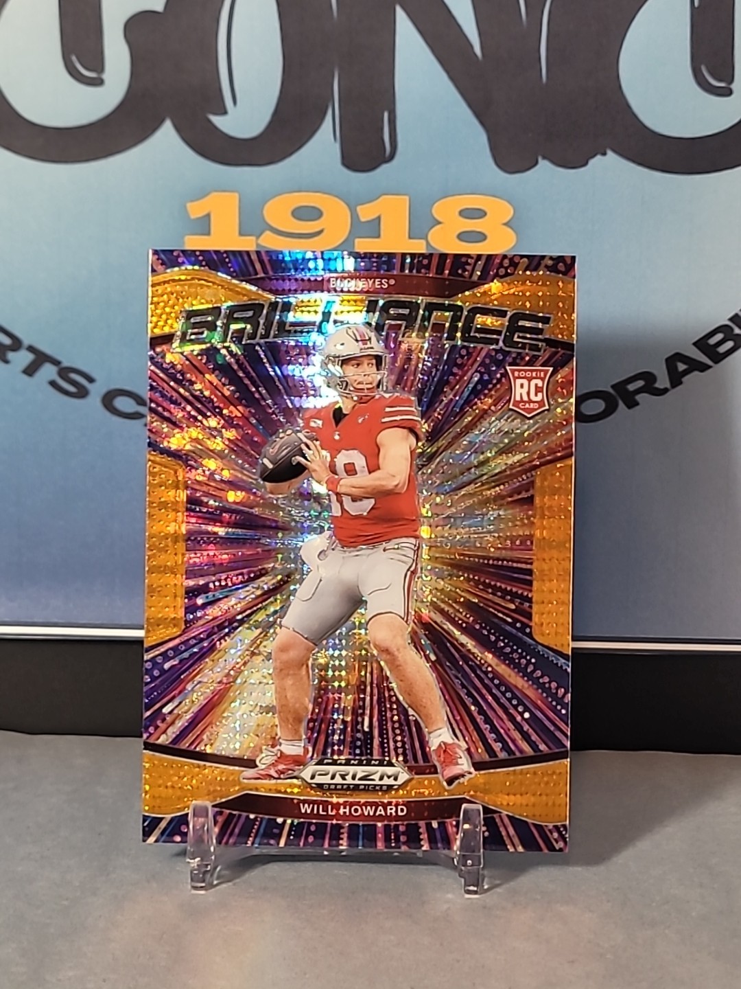 2025 Prizm Draft Picks Brilliance Orange Pulsar Will Howard /75