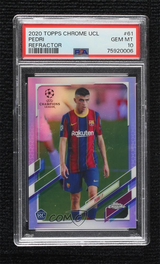 2020-21 Topps Chrome UCL Refractor Pedri #61 PSA 10 GEM MT 1b9b