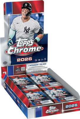 2026 TOPPS CHROME BASEBALL HOBBY BOX (1 AUTO) MLB Brand New Factory Sealed QTY