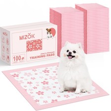MIZOK Puppy Pads 22x22in LeakProof QuickDry 6Layer Dog Pee Pads 100ct Pink