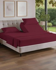 Split Head King Sheet Set 4 Piece Flex Split Top King Sheets for Adjustable...