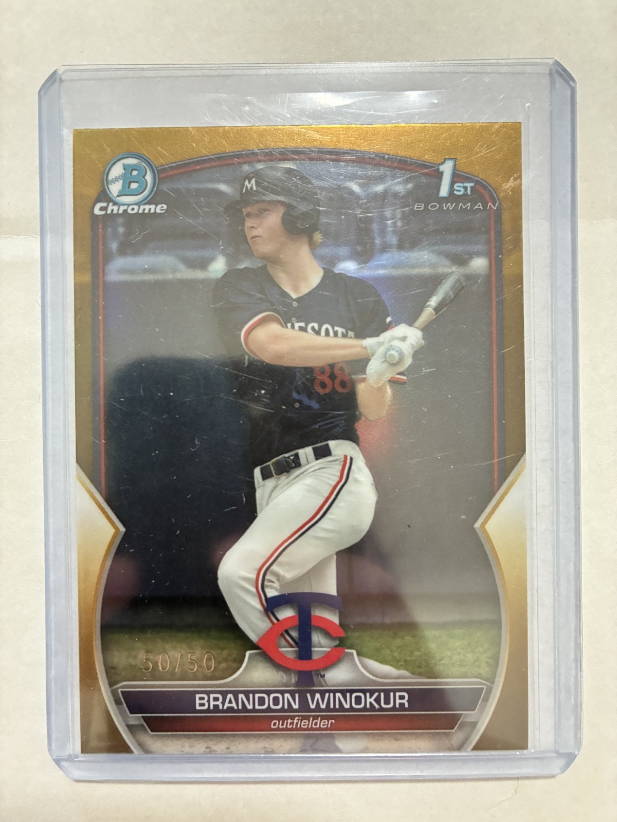 2023 Bowman Draft - Chrome Brandon Winokur #BDC-69 Gold Refractor /50 (RC)