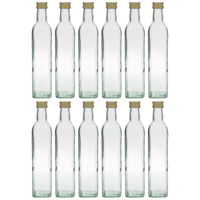 "12X 500Ml Glasflasche \"Marasca\" Glas Mit Schraubverschluss FüR ÖL"