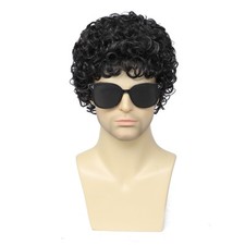 Mens Short Afro Curly Wig for Male,70s 80s Disco Guy Rocker Halloween Cosplay...