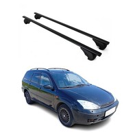 DachträGer GrundträGer FüR Ford Focus Turnier 1998-2005 75Kg Stahl Schwarz 2 Tlg