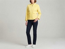Rafaella Women Yellow Full Zip Jacket Size 8 NWT Snapdragon Pocket Blazer