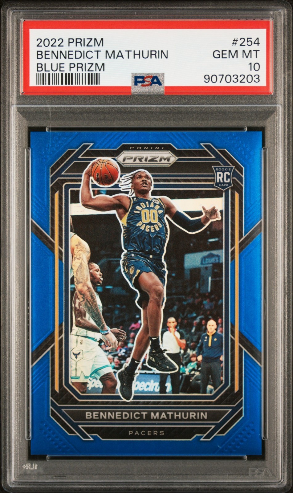 2022 Prizm Bennedict Mathurin #254 BLUE PRIZM ROOKIE CARD #/199 Clippers PSA 10