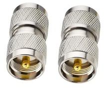 RF coaxial Coax Adapter UHF Male to Male PL-259 Connector Pack of 2