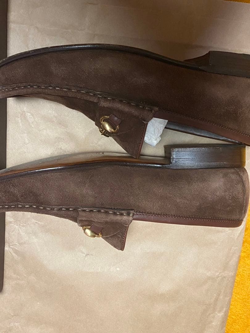 Gucci Horsebit Loafers Gold Hardware Brown Suede Size 35.5 About US 5.5 Women thumbnail 16