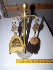 Vintage Mini Fireplace tool set 4 of Small Br...