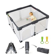 Foldable Baby Playpen, 50x50 Inch Portable Play Yard for Babies and Toddlers ...