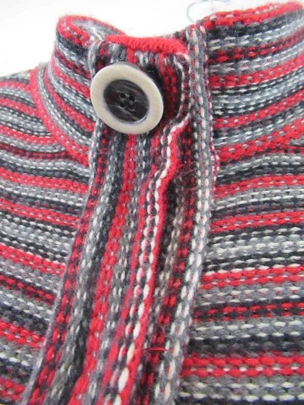 Cárdigan tejido Covington rojo gris negro blanco rayas bolsillos para mujer talla XL Foto 3 de 4