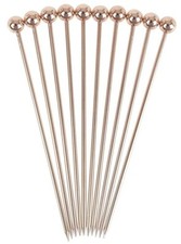 Cocktail Picks Garnish Ball End Copper Plated Pack of 10 Cocktail Sticks