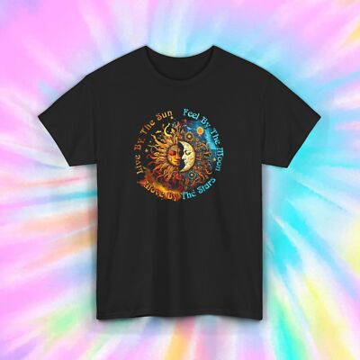 Sun Moon Stars Shirt Spiritual Astrology Boho Celestial Gift Tee S-5XL