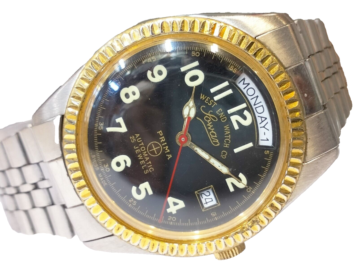 WEST END WATCH CO. 25 JEWELS AUTOMATIC K-5634 SWISS MEN'S FULL