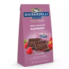 Ghirardelli Dark Chocolate Raspberry Candy SQUARES Medium Bag - 5.32oz