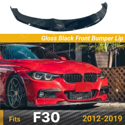 Fits 2012-2019 BMW F30 M Sport MAD Style Gloss Black Front Bumper Lip Spoiler