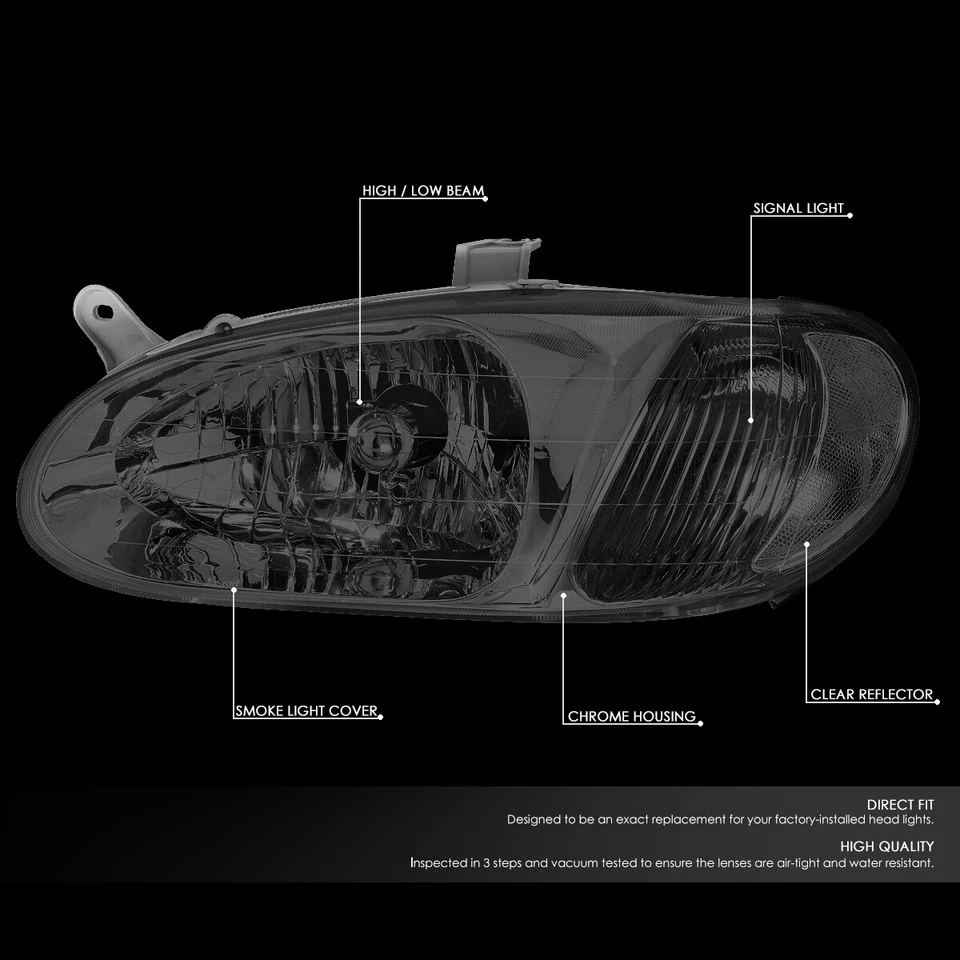 PARA 1998-2001 KIA SEPHIA CARCASA AHUMADA PARACHOQUES LATERAL TRANSPARENTE FARO/LÁMPARA DE CONDUCCIÓN Foto 2 de 4
