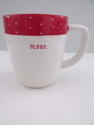 New Rae Dunn Artisan Collection by Magenta Slurp Coffee Cup Mug Red Polka Dot 