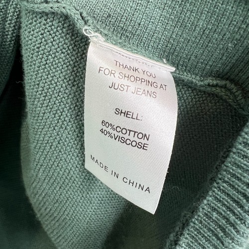 Just Jeans Knit Sweater Womens Size XL Olive Green Silver Stars Tight Knit Warm - Picture 7 of 8