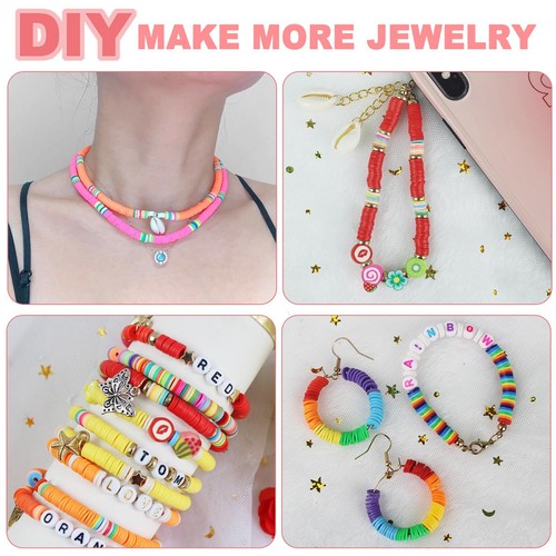 5100 Clay Beads Bracelet Making Kit Flat Preppy Beads for Friendship Jewelry ... - Picture 3 of 6
