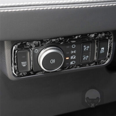 Fit For Mustang Mach E 2021 Forged Carbon Fiber Head Light Switch Trim Sticker