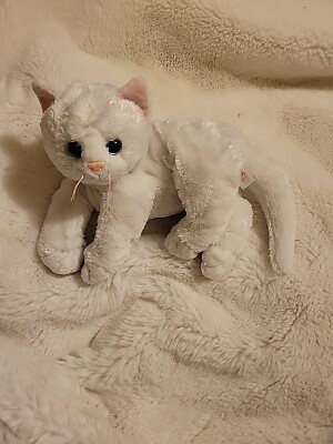 Ty TySilk Crystal White Kitty Cat Plush Toy Doll 2017 Blue Eyes