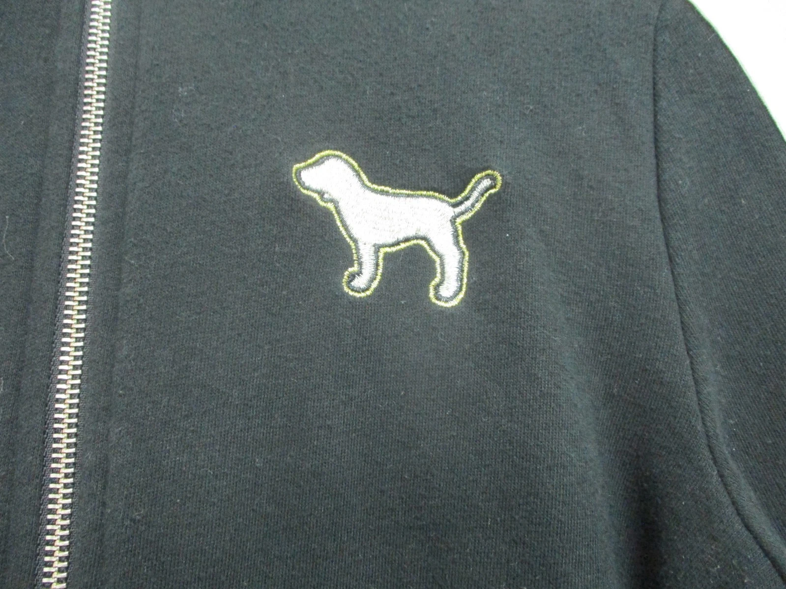 UNDERCOVER Maglione ROSA Victorias Secret extra small adulto nero full zip cappuccio cane donna