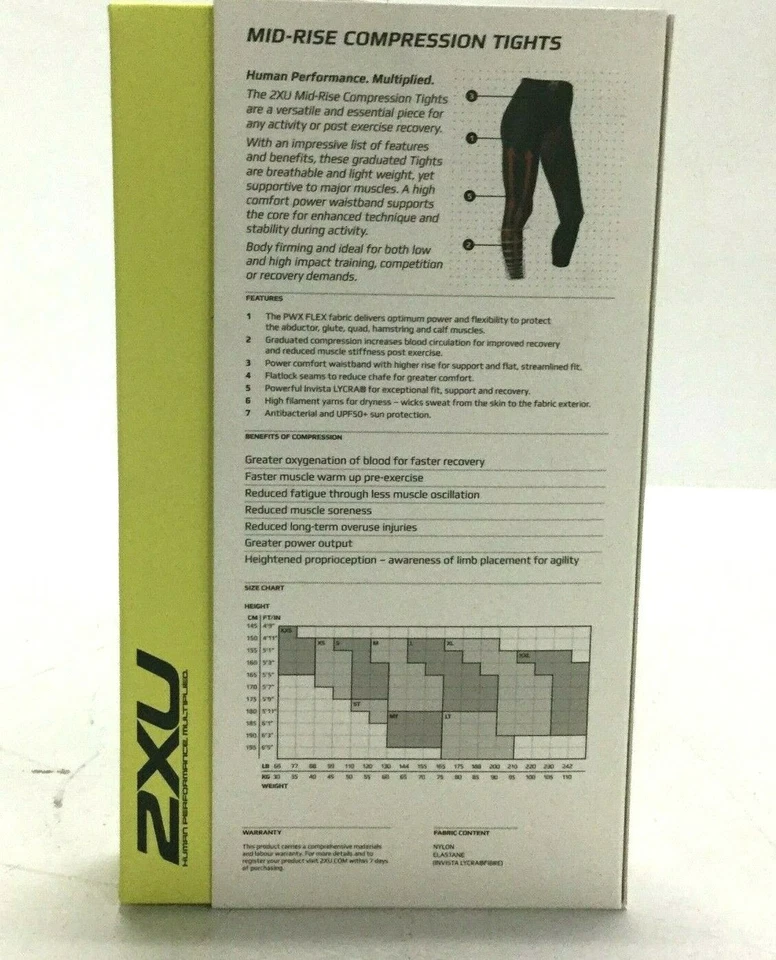 2XU Mid-Rise Compression Tights, Women's Reflective, Workout Pant, Black WA2864b - Image 3 of 4