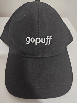 Gopuff Cap Hat Adult Adjustable Black 100% Cotton