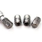 4x Silver Aluminum Metal Wheel Tire Valve Stem Auto Air Caps Covers For Honda