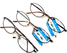 3 pair Reading Glasses oval impact resistant spring temple readers power 1.75