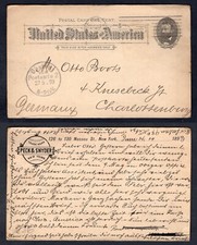 USA New York 1893 Peck & Snyder Sporting Goods Postal Card to Germany. Baseball