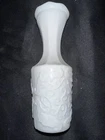 White Milk Glass Bud Vase Vintage  6" crosshatch pattern