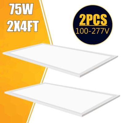 LED Indoor Flat Panel 2X4 75W 5000K 120-277V, Drop Ceiling Lights,0-10V Dimmable
