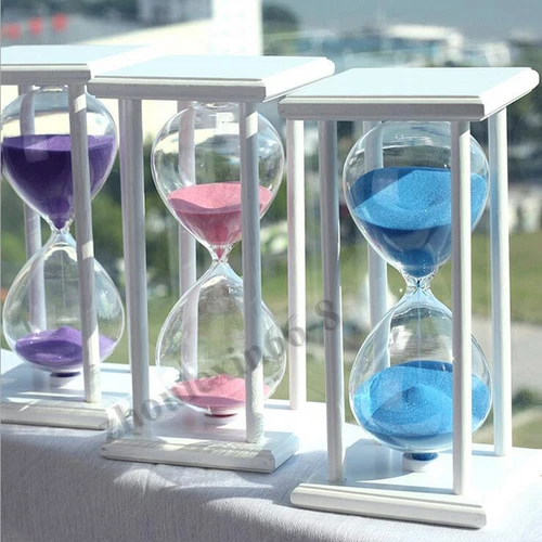 15/30/45/60 Min Holz Glas Sanduhr Sand Timer Uhr Home Office Dekor Geschenke - Bild 6 von 22