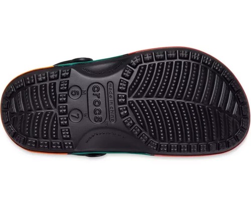 NUOVO zoccolo classico Crocs X 7-Eleven con jibbitz nero arancione rosso taglia uomo 11-13 - Foto 5 di 5