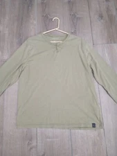 Lucky Brand Shirt XL Mens Henley Long Sleeve Green Outdoor Lightweight 