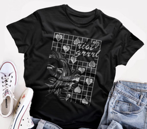 x-girl S/S HALF ZIP SHIRT、RIOT GRRRL L/S Girls to the Front Riot Grrrl Shirt, Feminist Punk Graphic Tee
