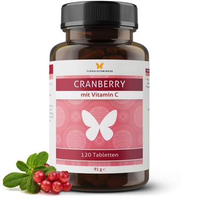 120 Cranberry Tabletten für 4 Monate mit Vitamin C, nur 1 Tablette täglich