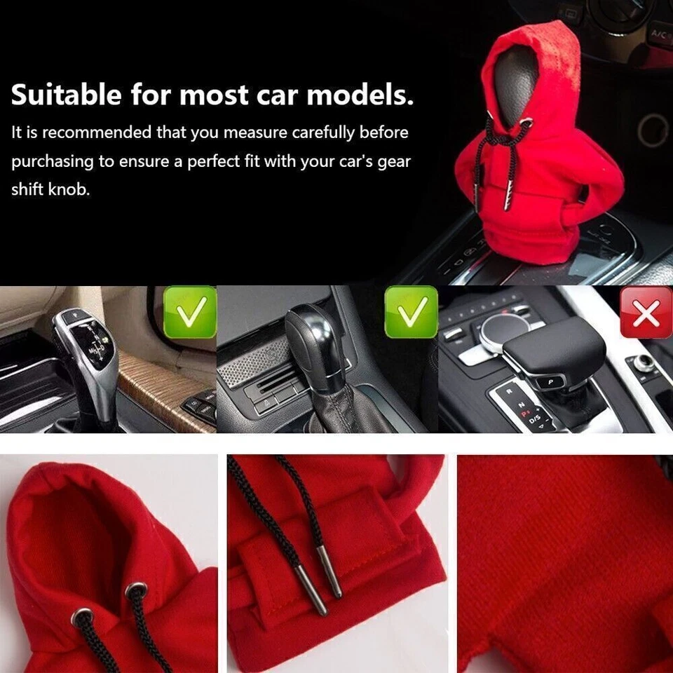 Car Gear Shift Cover Mini Hoodie Funny Shirt Sweater for Shifter Knob Trim Decor Foto 4 de 4