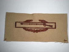 US ARMY DESERT COMBAT INFANTRYMAN CIB BADGE INSIGNIA - BROWN