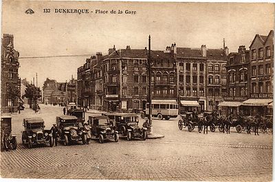 Postkarte Dünkirchen - Bahnhofsplatz (205320)