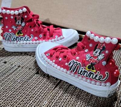 Minnie Mouse Converse All Star Chuck Taylor Custom Made Child Size