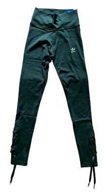Adidas Leggings Tight Fit Original Hose Damen Grün Lang Stretch Logo v. Größen