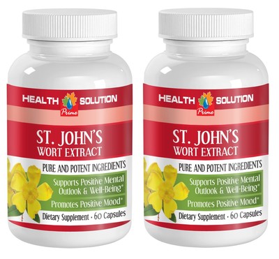 St. John's Wort Herb - Well Being. Promotes Positive Mood (2 Bottles 120 Caps) 