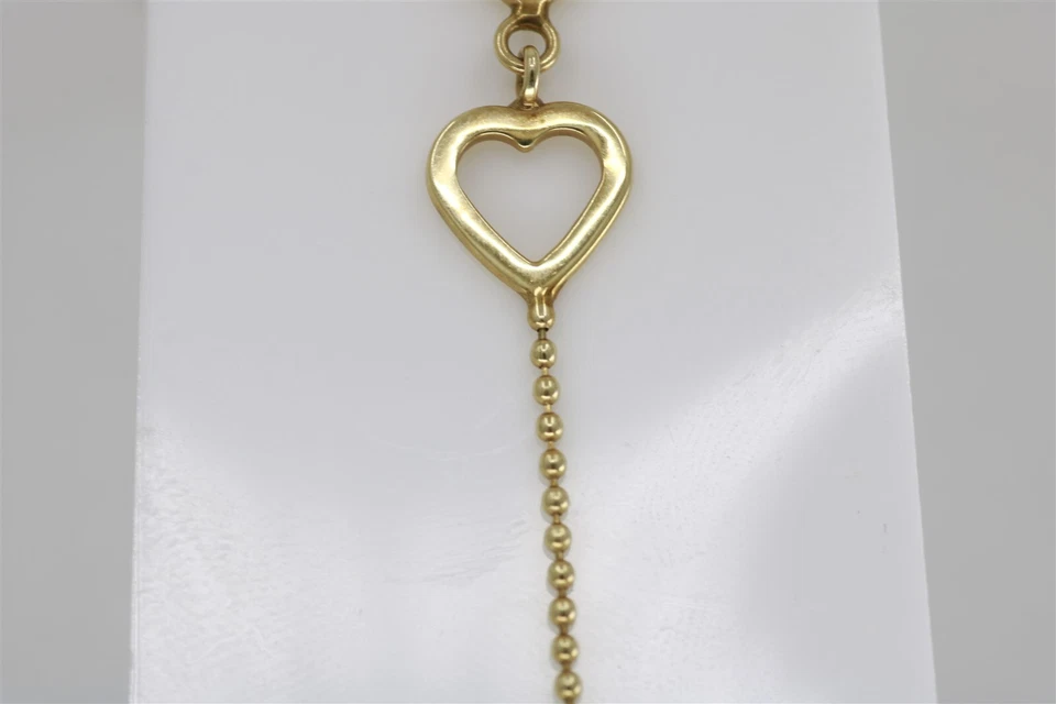 复古 10KYG 串珠链带心形手链 11 — 第 2/4 张图片