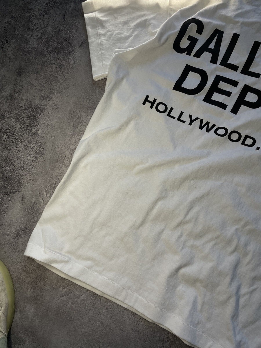 Gallery Dept Baby Blue WHITE Souvenir Hollywood Logo Tee
