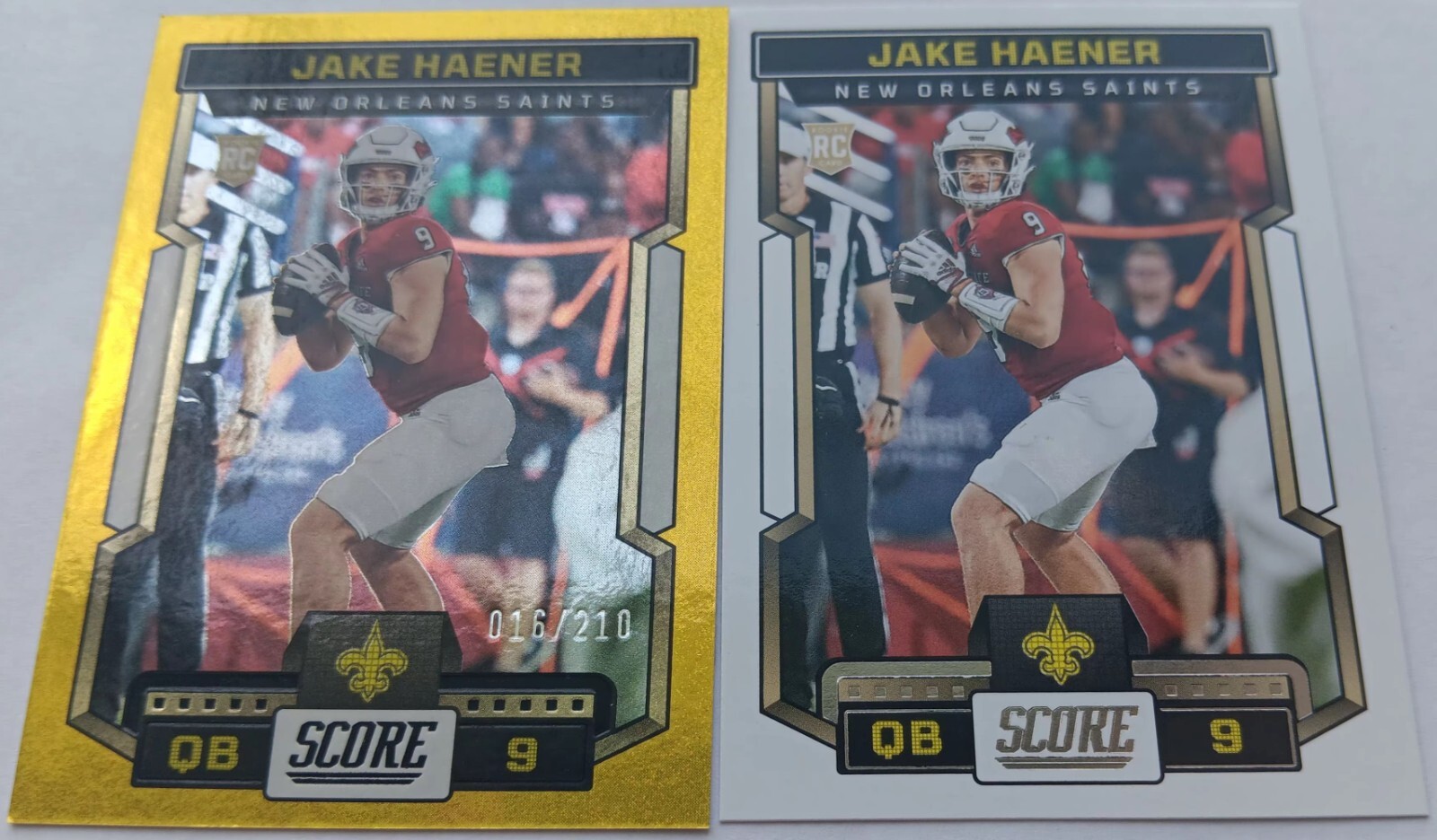 Jake Haener SAINTS FRESNO ST. 2023 SCORE DOTS GOLD 16/210 & SILVER Base 309 RC
