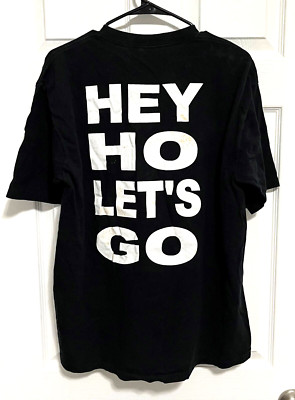 RAMONES Hey Ho Let's Go Men 1999 Single-Stitched Black T-Shirt L All Sport Event